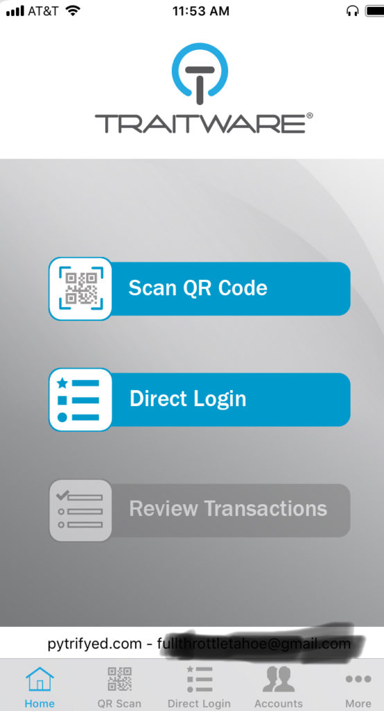 TraitWare Simple Secure Login Screen 